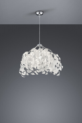 Lustra Leavy, RL, 38x150 cm, 28W, 1x E27, metal, alb/argintiu