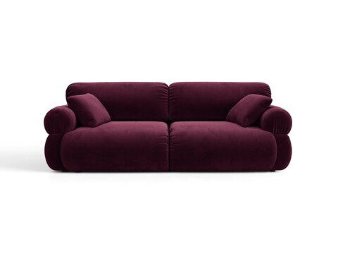 Canapea 3 locuri, Ophelia, Micadoni Home, 217x100x84 cm, catifea, bordo