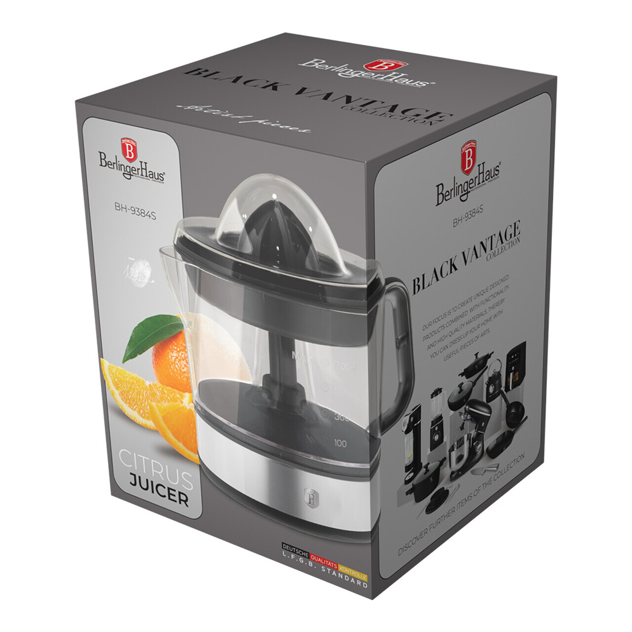 Storcator electric de citrice Berlinger Haus, Eternal, 40W, 700 ml, plastic/inox, argintiu/transparent - imagine 8