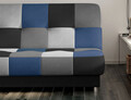 Canapea extensibila 3 locuri, ELTAP, Cayo, 192x90x90 cm, lemn/poliester, negru/albastru