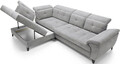 Coltar extensibil stanga 5 locuri ELTAP, LT-04RAQ, Inferne, 297x210x107 cm, lemn/poliester, gri deschis
