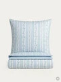 Lenjerie de pat King Size, Tala, Homla, 200x220 cm, 3 piese, bumbac, albastru