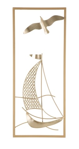 Decoratiune de perete vela new, mauro ferretti, 25x61 cm, fier, multicolor