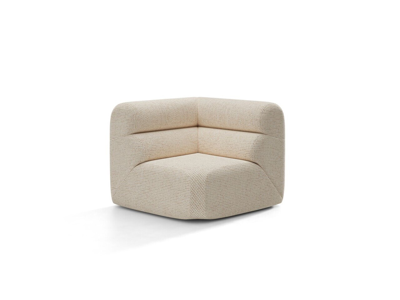 Modul coltar, Neo, Micadoni Home, 100x100x83 cm, tesatura Chenille Silencio, bej deschis