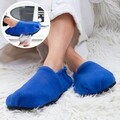 Papuci cu incalzire la microunde InnovaGoods Azul, marime universala, poliester/seminte in