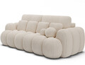 Canapea extensibila 3 locuri ELTAP, Cotonn, 256x119x105 cm, lemn/poliester, alb murdar