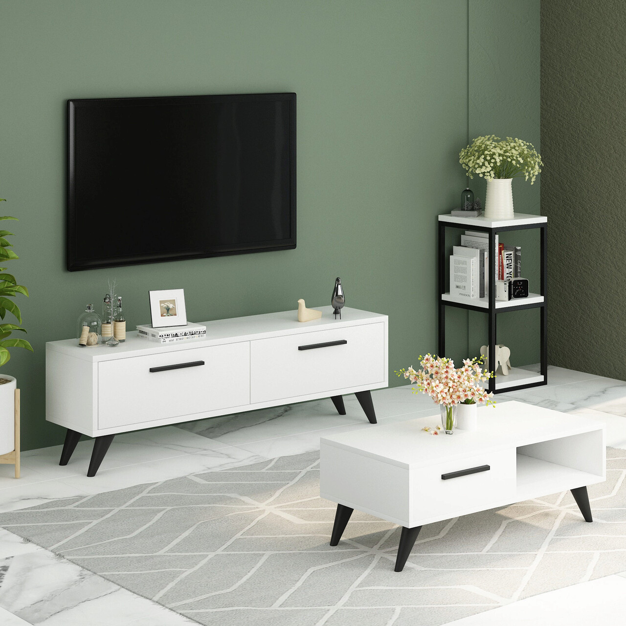 Comoda TV, Olivia, Melisa, 120x45x29.6 cm, PAL , Alb - 2 | YEO