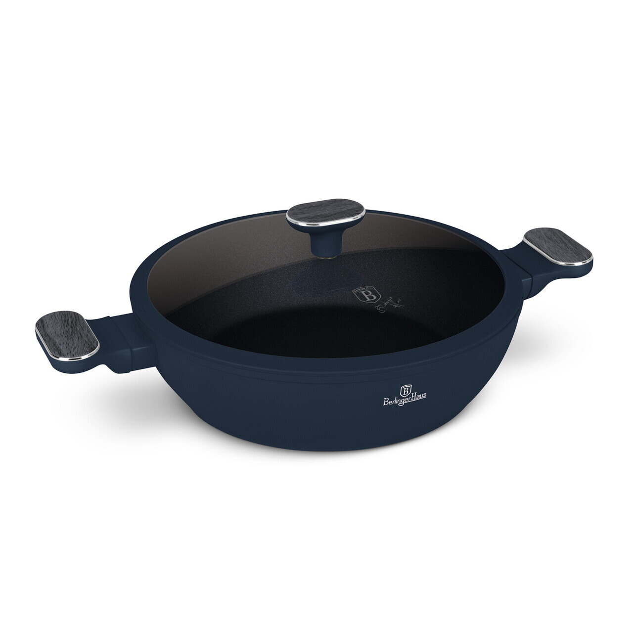 Oala cu capac Berlinger Haus, Deep Sea, 28 cm, 3.8 L, aluminiu forjat, albastru mat/gri - imagine 2