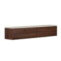 Comoda TV, Nordure, Ligne 140, 140x25x25 cm, Travertin / Nuc Milano