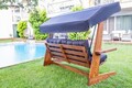 Balansoar de gradina 3 locuri, Swingo, Viva 2400, 237x100x175 cm, Cadru: 100% MID, Antracit