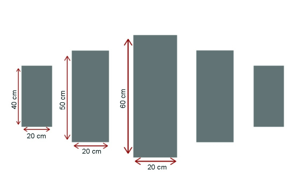Set 5 tablouri decorative, 5PMDF-20, 20 x 60 cm, Multicolor - view 3