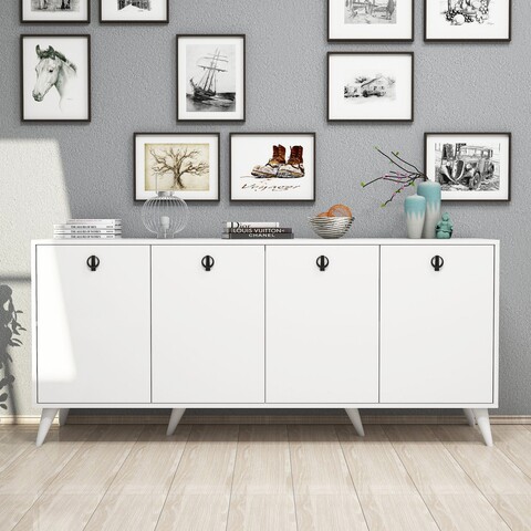 Bufet inferior Elite, Mezza, 180x45x80 cm, alb 180x45x80