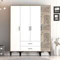 Dulap pentru haine, Hommy Craft, Kumsal STP, 160x47.5x201.4 cm, PAL, Nuc/Alb