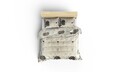 Lenjerie de pat dubla King (FR) Efil, Eponj Home, 3 piese, 260x220 cm, amestec bumbac, bej/gri