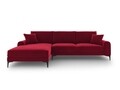 Coltar stanga, Madara, Mazzini Sofas, 5 locuri, 254x182x90 cm, catifea, rosu vin