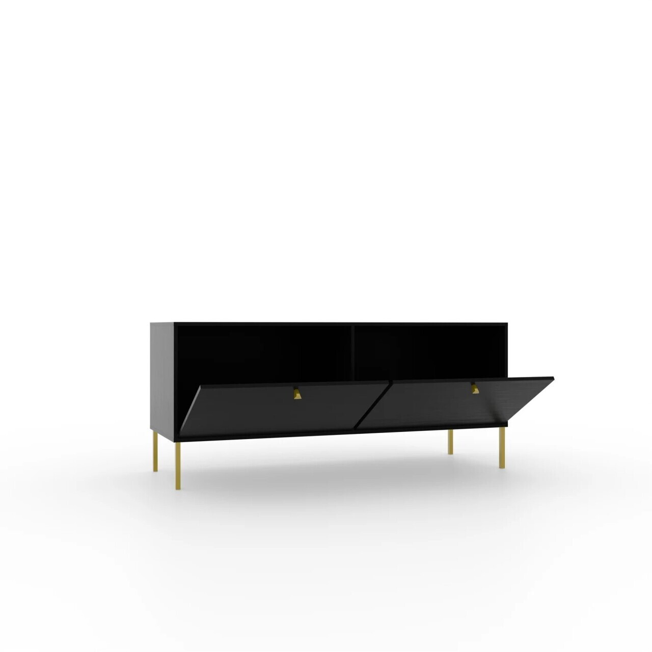 Comoda TV ADRK, Tili 2D, 120.6x40.8x50 cm, PAL laminat, negru — imaginea 3