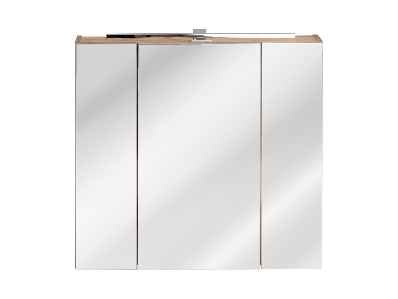 Cabinet cu oglinda si 3 usi, Capri Oak, Comad, 80x16x75 cm, PAL laminat, stejar craft gold — imaginea 3