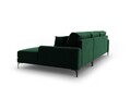 Coltar dreapta, Madara, Mazzini Sofas, 5 locuri, black legs, 254x182x90 cm, catifea, verde bottle