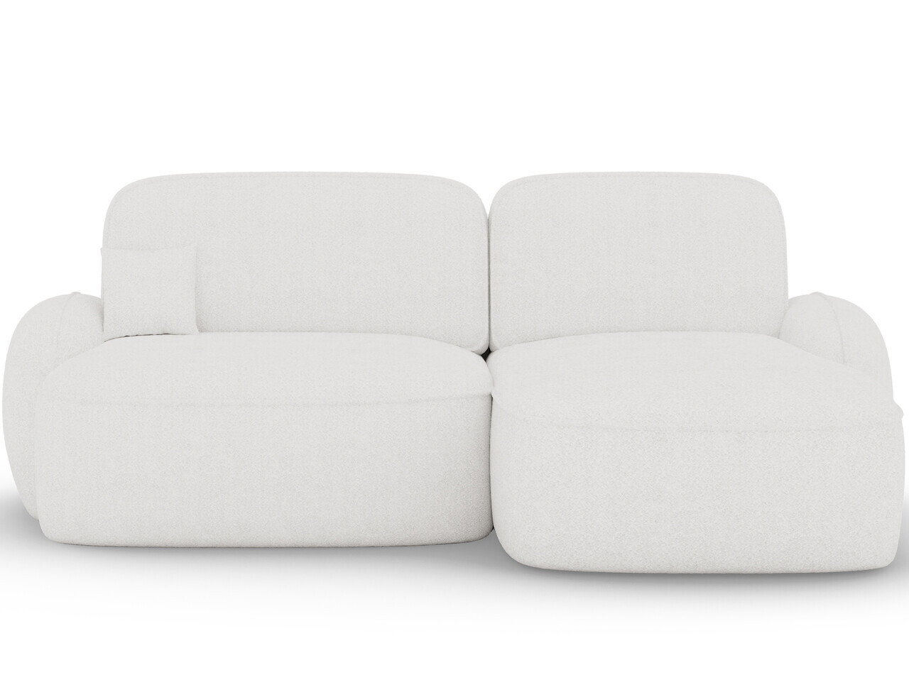 Coltar extensibil dreapta 3 locuri ELTAP, Tesalia, 240x150x93 cm, lemn/tesatura boucle, alb — imaginea 4