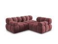 Canapea modulara 3 locuri, Bellis-51, Micadoni Home, 282x94x70 cm, catifea, roz
