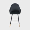 Scaun de bar Nuah, Homla, 50x45x105 cm, MDF/catifea din poliester, negru