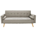 Canapea extensibila 3 locuri Success, Pakoworld, 190x80x84 cm, catifea, gri