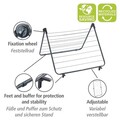Uscator rufe pliabil Champion, Wenko, 65x7x62-114 cm, metal/polietilena, negru