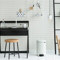 Cos de gunoi cu pedala, Brabantia, NewIcon, 12 L, 33.8x25.1x41.1 cm, otel, alb