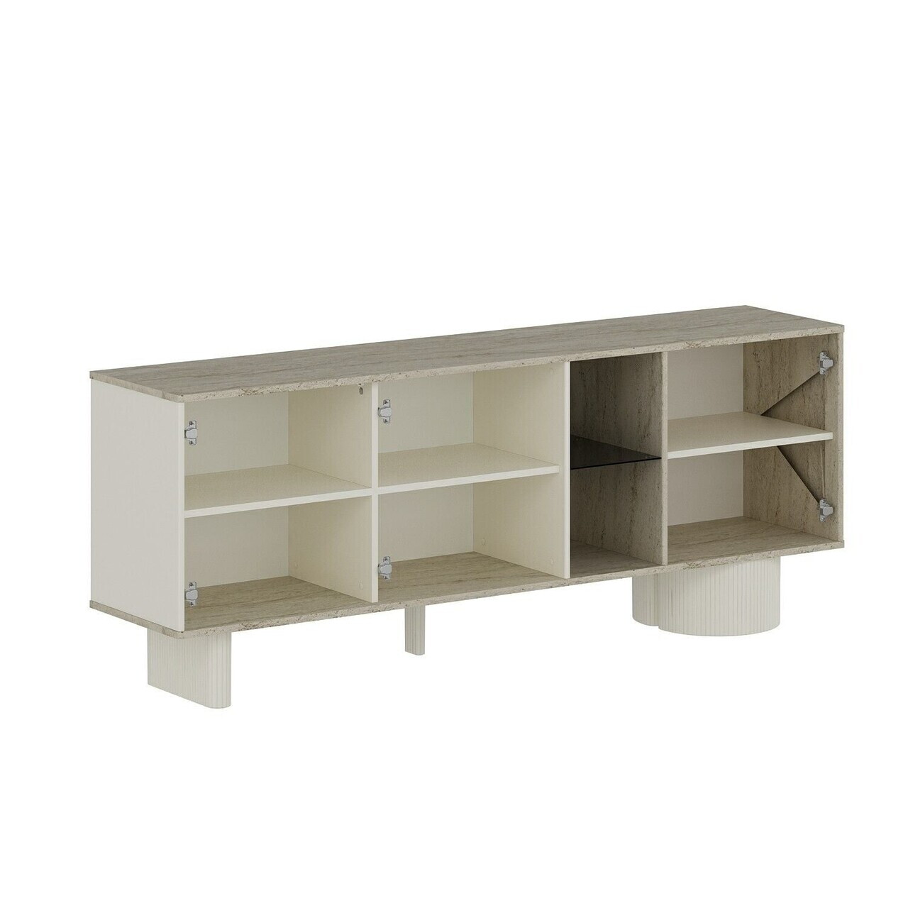 Consola, Hanah Home, Valento, 208x80x45 cm, Piatră Lunii / Travertin — imaginea 6