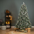 Brad de Craciun cu zapada artificiala si conuri Windham Spruce, Everlands, 1312 varfuri, 130x210 cm, verde