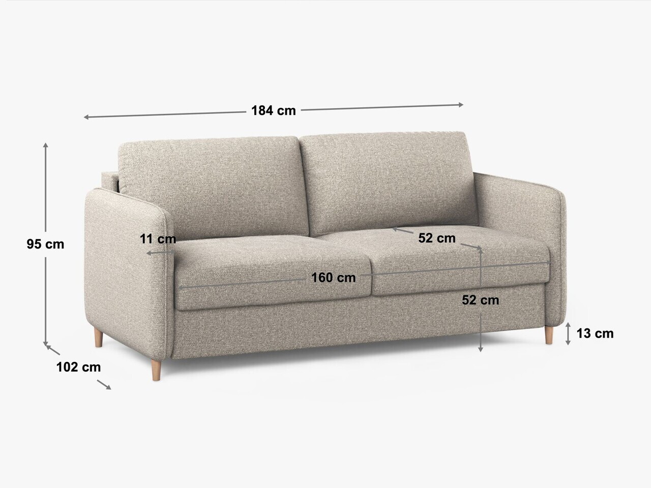Canapea extensibila 3 locuri, Simo, Micadoni Home, 184x102x95 cm, catifea, galben — imaginea 3
