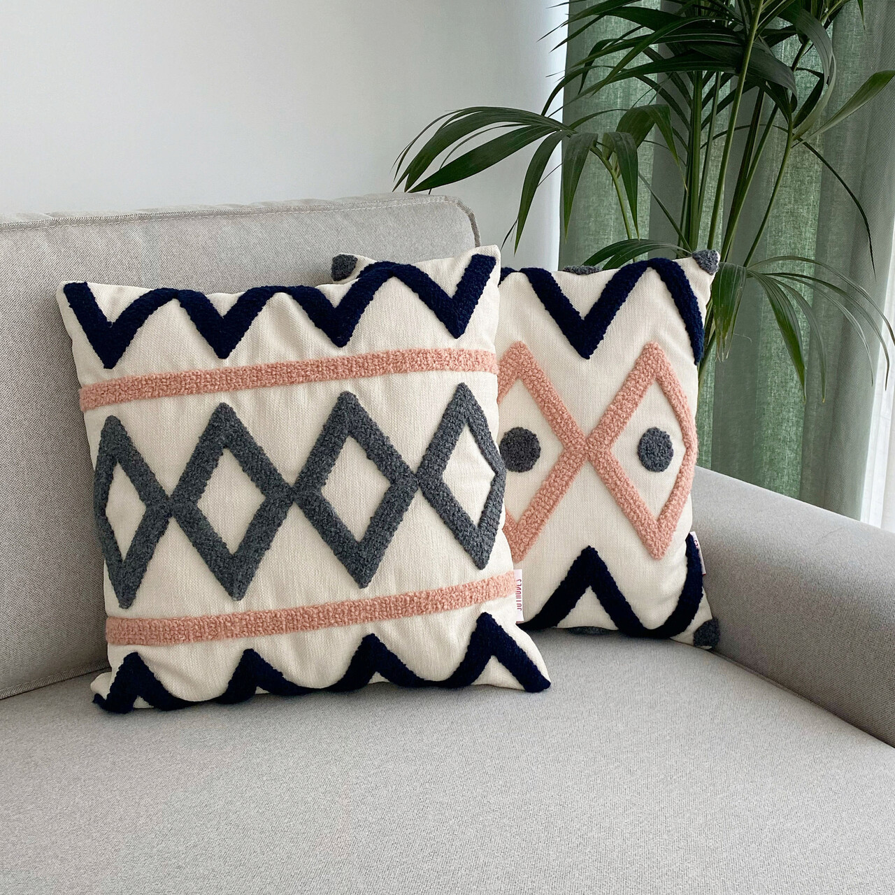 Husa de perna, Vermont Tassel, Material: 20% in, 80% poliester, Albastru închis / Antracit / Roz pudrat - 1 | YEO