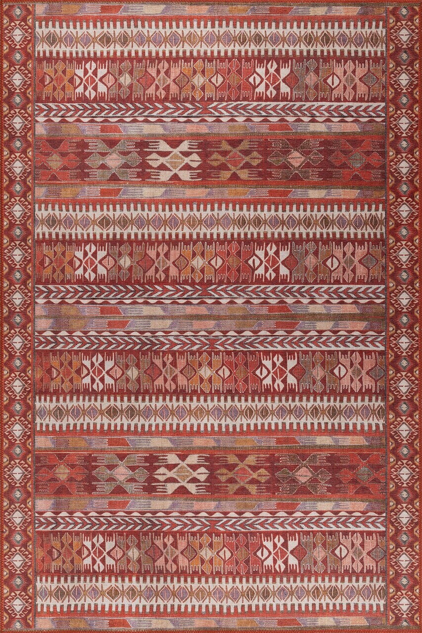 Covor, Folk Chenille, 75x150 cm, Poliester, Rosu — imaginea 2