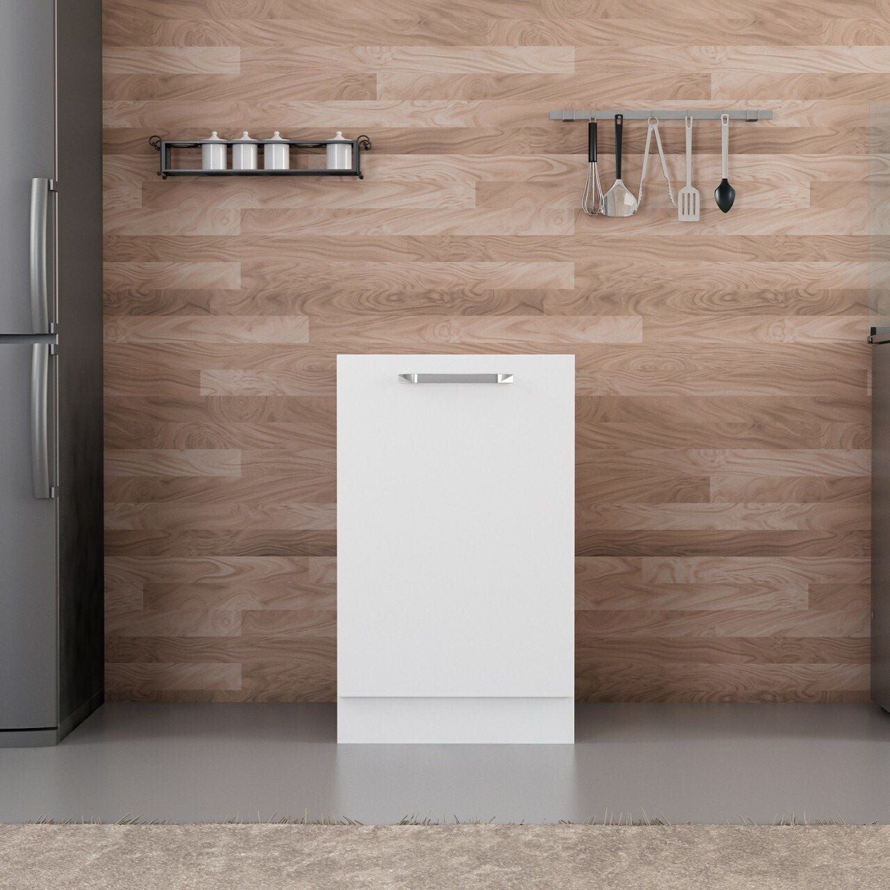 Dulap pentru bucatarie, Hanah Home, Minar, 50x87x58 cm, Alb