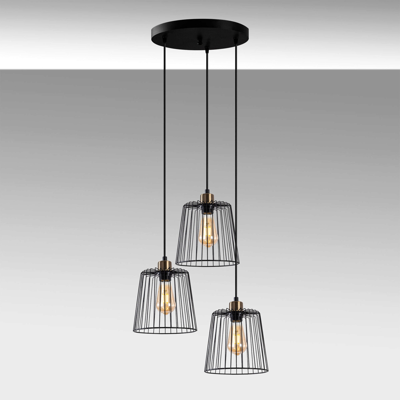 Lustra, Fulgor, 942FLG1490, Metal, Negru/Maro antic - 2 | YEO