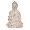 Decoratiune Buddha, Ibergarden, 24.5x31.8x50 cm, polirasina, alb/auriu