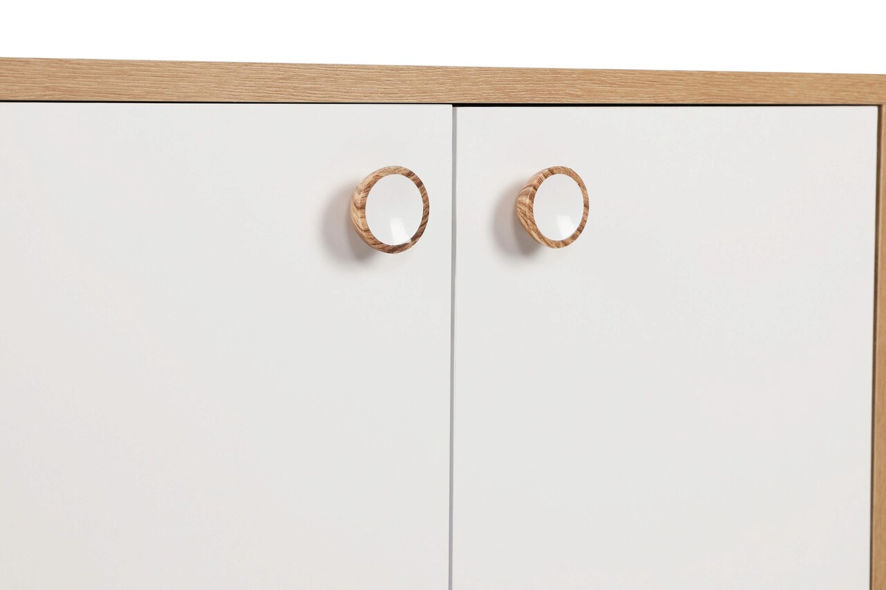 Masuta de cafea, Bexley, Gold Line, 80x80x40 cm, PAL, Alb/Negru
