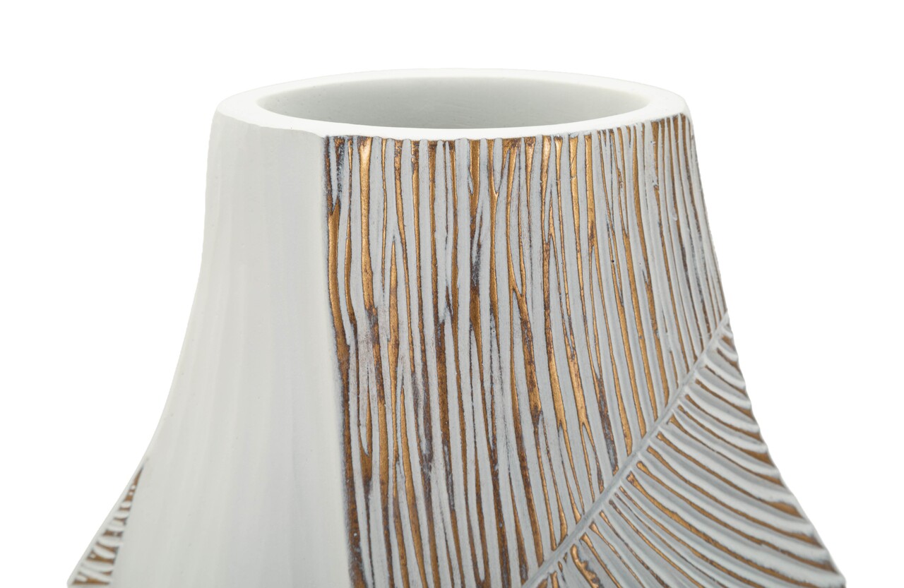 Vaza decorativa, Mauro Ferretti, Ho Chi Minh, 29.5x13.5x50 cm, polirasina, alb decolorat - imagine 2