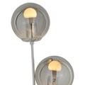 Lampadar, Aldos, H.160 D.35 cm, 3 x E27, 40W, metal/sticla, argintiu/fumuriu