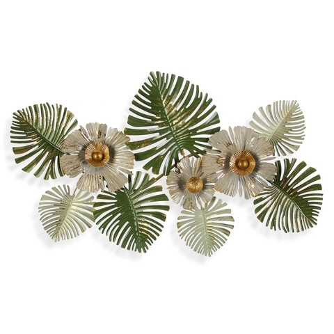 Decoratiune de perete exotic leaves, versa, 91.4x48.9 cm, metal