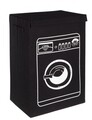 Cos pentru rufe, Wash Black, Bizzotto, 40x30x60 cm, pliabil, carton/poliester, negru