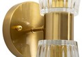 Aplica de perete Prague, Mauro Ferretti, 2 x E14, 20W, 11x16x40 cm, fier/sticla, auriu/transparent