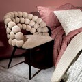 Scaun Bubble, Homla, 61x57.5x81.7 cm, metal/catifea din poliester, bej