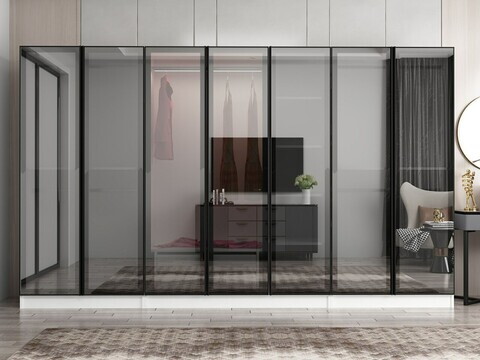 Dulap pentru haine, Hanah Home, Nisa, 315x210x52 cm, Alb