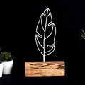 Decoratiune, Feather Mini, 17x30x3.5 cm, Metal, Alb