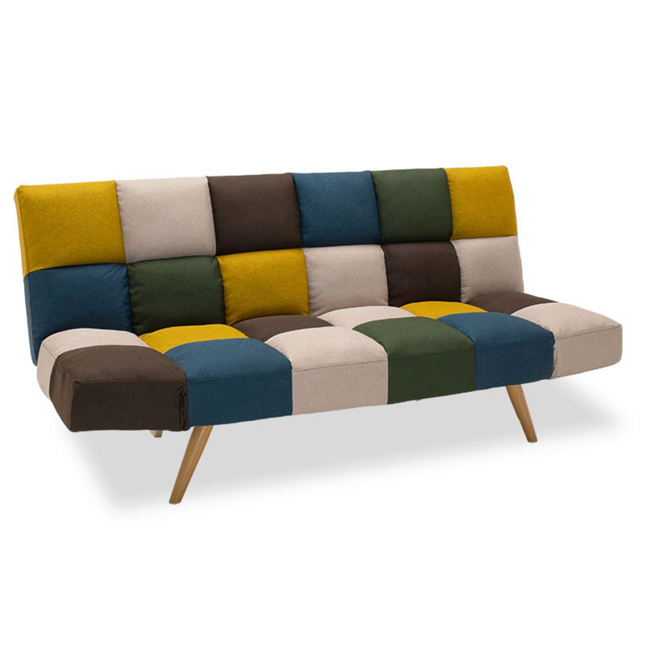 Set mobilier living 3 piese Lounge-1, Pakoworld, canapea extensibila 3 locuri / masuta / comoda TV, multicolor