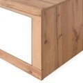 Mobilier living cu LED, 4 piese, Munchen, 290 x 48 x 195 cm, PAL, alb/stejar