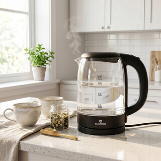 Negru;Transparent, Fierbator 1.7L
