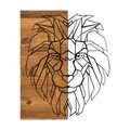 Decoratiune de perete, King1, lemn/metal, 47.5 x 58 cm, negru/maro