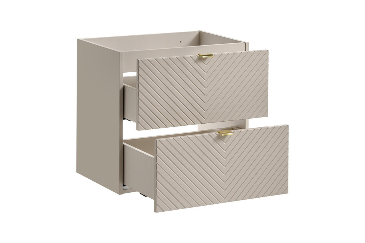Set mobiler baie, dulap cu lavoar, 60 cm S Un Lola, Viva Cashmere White, Comad, MDF/PAL laminat, casmir mat — imaginea 5